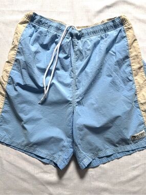 Tommy Hilfiger Vintage Y2K Blue Racing Stripe Swim Trunk XL